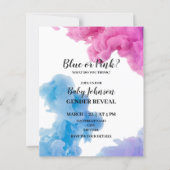 Blauw- of roze-rookgeslacht onthullen uitnodiging (Voorkant)