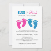 Blauw of Roze Schattige Voet Prints Gender Reveal  Kaart (Voorkant)