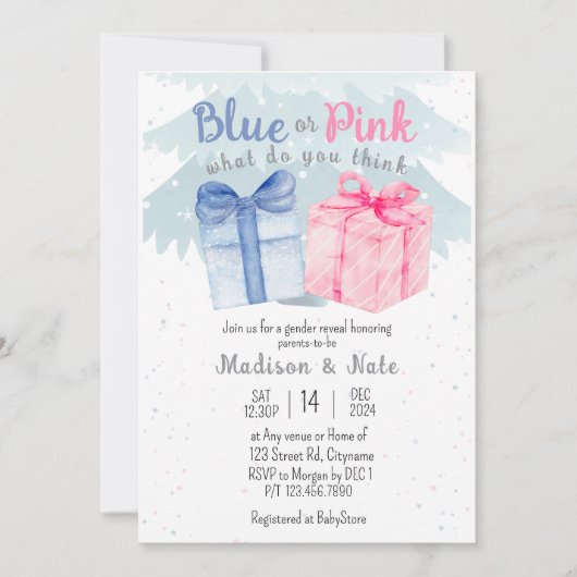 Blauw of Roze Wat denk je dat Geslacht onthult? Kaart (Voorkant)