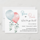 Blauw of Roze Wat Denk Je Geslacht Reveal Kaart (Voorkant)