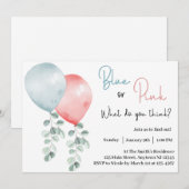 Blauw of Roze Wat Denk Je Geslacht Reveal Kaart (Voorkant / Achterkant)