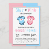 Blauw of roze wat u denkt dat gender zichtbaar is kaart (Voorkant / Achterkant)