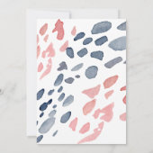 Blauw of roze wat u denkt van regenbooguitnodiging kaart (Achterkant)