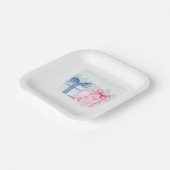 Blauw of Roze Wat vind jij van papier Borden Papieren Bordje (Gebogen)