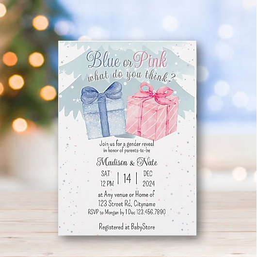 Blauw of Roze Wat vind jij van Uitnodiging? Kaart