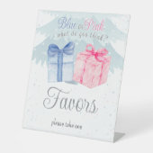 Blauw of Roze Wat vind jij van Uitnodiging? Reclamebord Met Voetstuk (Voorkant)