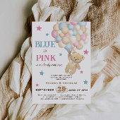 Blauw of Roze Waterverf Modern Gender Reveal Kaart