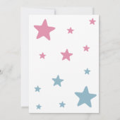 Blauw of Roze Waterverf Modern Gender Reveal Kaart (Achterkant)