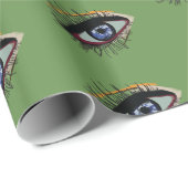 Blauw Ogen Patroon Gift Wrapping Papier (Rol Hoek)