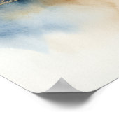 Blauw Oker Abstract Aquarel Poster (Hoek)
