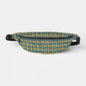 Blauw & Oker Abstract Patroon Design 1315 Heuptasje (Voorkant)