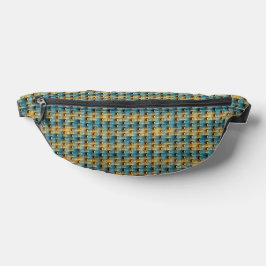 Blauw & Oker Abstract Patroon Design 1315 Heuptasje