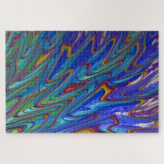 blauw olievervuiling legpuzzel (Horizontaal)