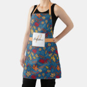 Blauw olievlek met familienaam schort (Insitu)