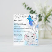 Blauw olifant Baby shower Het is een Jongen ballon (Staand voorkant)