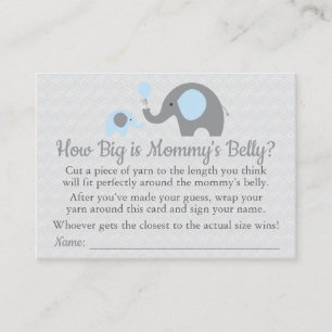 Blauw olifant Baby shower Hoe groot is de buik van Contactkaartje