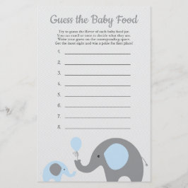 Blauw olifant Baby shower raad het Baby-voedselspe Flyer