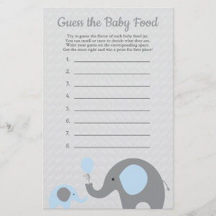 Blauw olifant Baby shower raad het Baby-voedselspe Flyer
