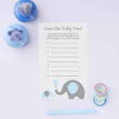 Blauw olifant Baby shower raad het Baby-voedselspe Flyer (Enkel)