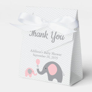 Blauw olifant met Baby shower voor orkaan Bedankdoosjes