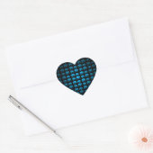 Blauw Olifant Patroon Hart Sticker (Envelop)
