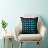 Blauw Olifant Patroon Kussen (Stoel)