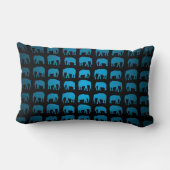 Blauw Olifant Patroon Kussen (Achterkant)