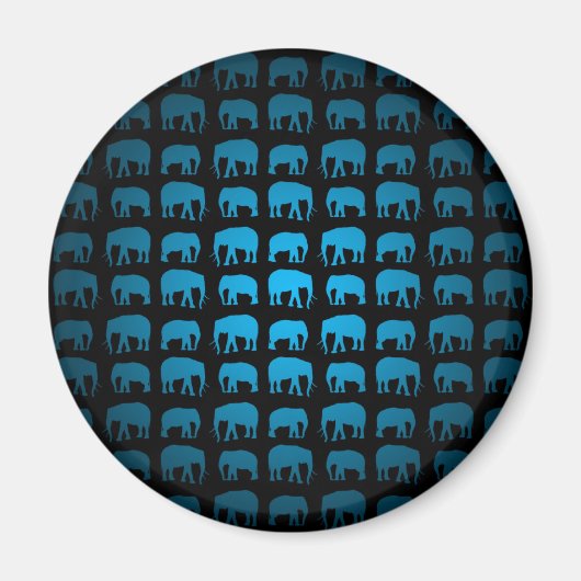 Blauw Olifant Patroon Magneet (Voorkant)