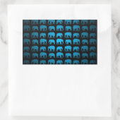 Blauw Olifant Patroon Rechthoekige Sticker (Tas)