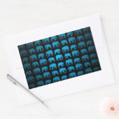 Blauw Olifant Patroon Rechthoekige Sticker (Envelop)