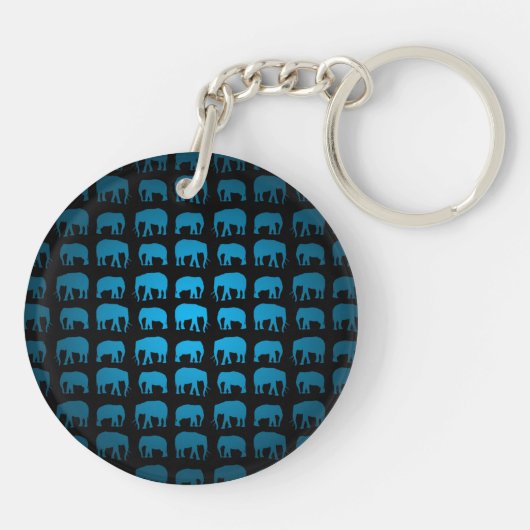 Blauw Olifant Patroon Sleutelhanger (Achterkant)