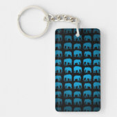 Blauw Olifant Patroon Sleutelhanger (Voorkant)