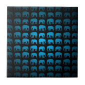 Blauw Olifant Patroon Tegeltje (Voorkant)