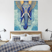 Blauw olifantencanvas afdrukken (Insitu (Slaapkamer))