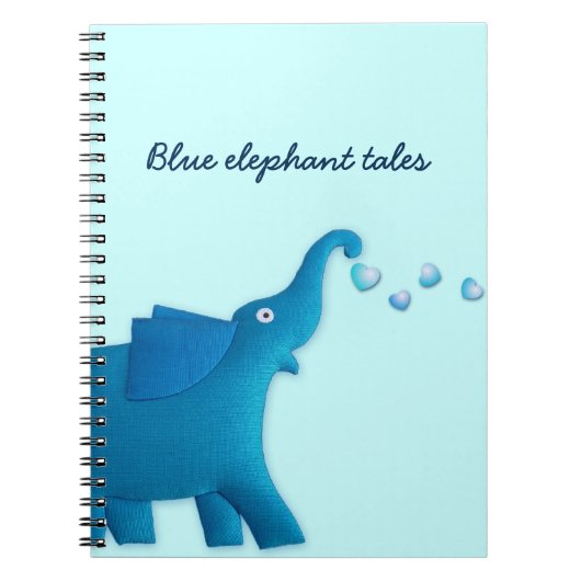 blauw olifantenhart notitieboek (Voorkant)