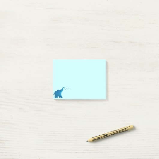 blauw olifantenhart post-it® notes (Op bureau)