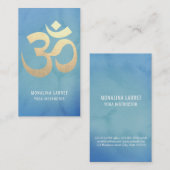 Blauw | Om Gold Meditation Symbol Yoga Instructor Visitekaartje (Voorkant / Achterkant)