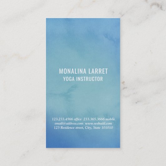 Blauw | Om Gold Meditation Symbol Yoga Instructor Visitekaartje (Achterkant)