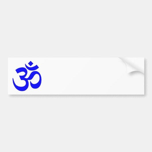 Blauw Om-symbool Bumpersticker (Voorkant)