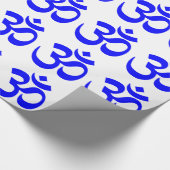 Blauw Om Symbool Patroon Cadeaupapier (Hoek)