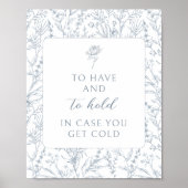 Blauw om te hebben en te houden bruiloft deken pos poster (Voorkant)