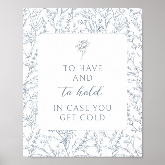 Blauw om te hebben en te houden bruiloft deken pos poster (Voorkant)