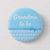 Blauw Oma te zijn Footprints Baby shower Button (Voorkant)