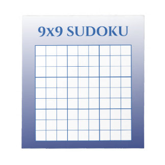 Blauw Ombre 9 bij 9 Sudoku Sjabloon Notitieblok