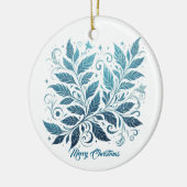 Blauw Ombre filigraan bladpatroon Keramisch Ornament (Links)