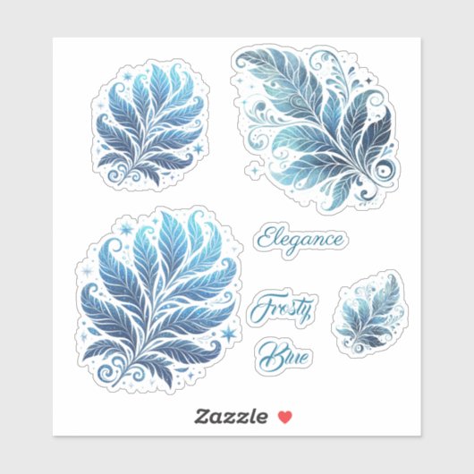 Blauw Ombre Filigraan Kerstmis Sticker (Vel)