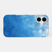 Blauw Ombre Geschilderd iPhone 16 Hoesje (Achterkant horizontaal)