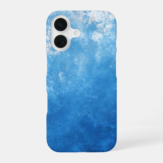 Blauw Ombre Geschilderd iPhone 16 Hoesje (Achterkant)