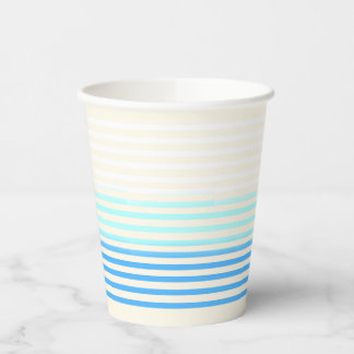 Blauw Ombre gestreept papier Papieren Bekers