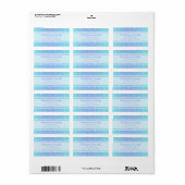 Blauw Ombre Hand getrokken sneeuwvlok Adresetikett Etiket (Full Sheet)